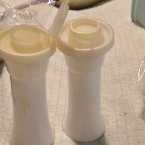 Set of Two Cream and White Containers